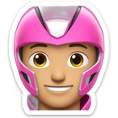 pink power ranger guy sticker