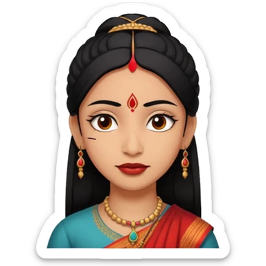 mache ienen inder miot roten punkt auf stirn schwarze haare und braune haut sticker