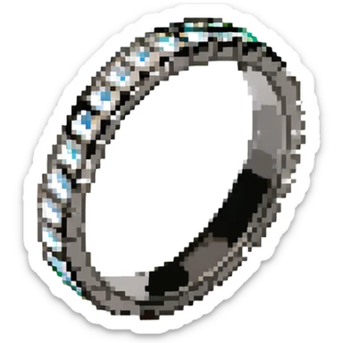 wedding ring with a sparkling diamond pixel art sticker