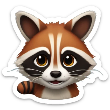 1 male raccoon and 1 female red panda sticker