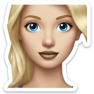 Realistic victoria secret model blonde blue eyes  sticker