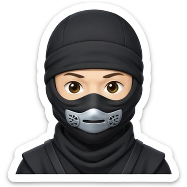  Ninja with mask covering mouth sticker