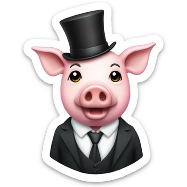 crosshairs on a pig in a suit and tie with top hat sticker
