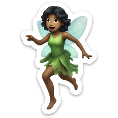 Black haired fairy chasing a firefly sticker