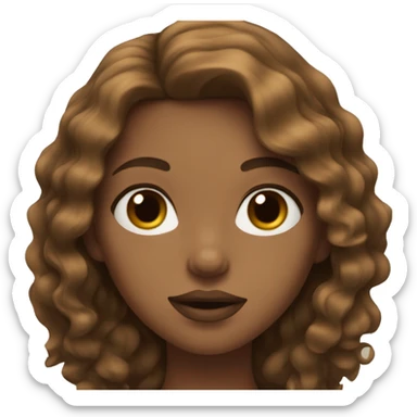 Girl with wavy brown hair and full lips sticker