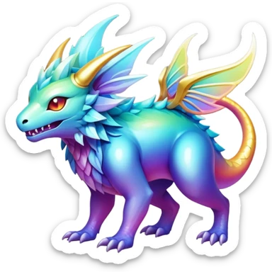 Epic legendary complex detailed iridescent gradients aesthetic-Fakémon-creature-scenery sticker