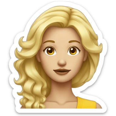 femme aux cheveux blonde et au yeux jaune sticker