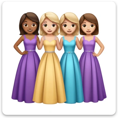 girls in a prom sticker