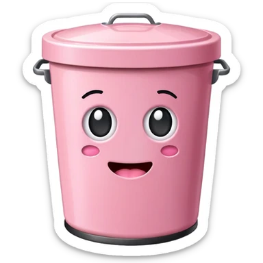 kawaii trash can EMOJI made of SPAM MEAT sticker