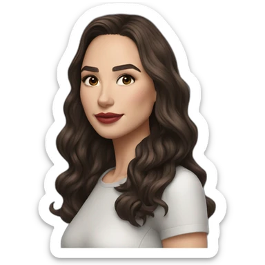 Gal Gadot cabelo liso sticker