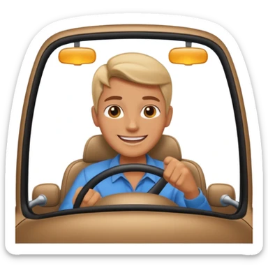 person driving a car sticker