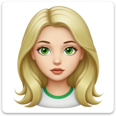 Brunette/blonde mix colored long hair, green eyes, beautiful lips, beautiful girl sticker