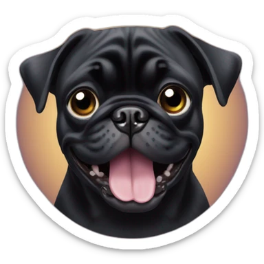 black pug named michel partying sticker