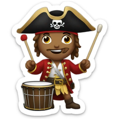 drumming pirate sticker