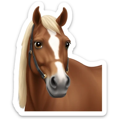 chestnut horse with white star on his forehead  sticker