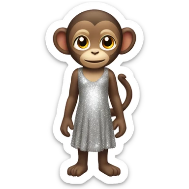monkey in a sparkly dress sticker
