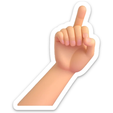 a hand with the thumb and ring finger touching, 3D emoji style, smooth and friendly sticker