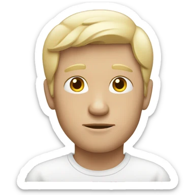 White man thinking about something sticker