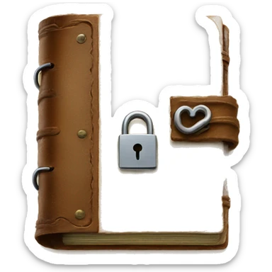 vintage diary with lock and key sticker