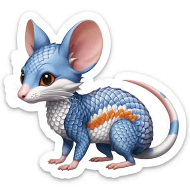Flurry furry scaly mouse-Koi-possum-sphynx-sergal-fusion-animal-hybrid-creature  sticker