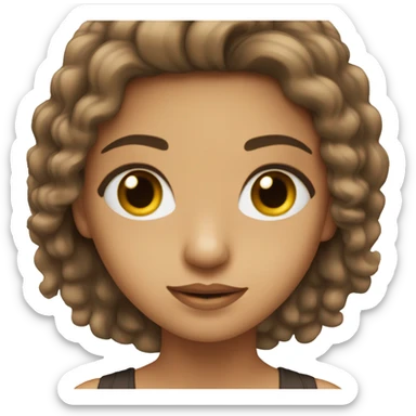 menina cabelo castanho  olho castanho pele beje sticker