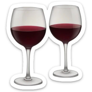 Two glasses of red wine are clinking sticker
