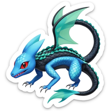 Meloetta-Dewott-Salandit-Nargacuga-Pokémon-Fakémon-fusion-hybrid-creature sticker