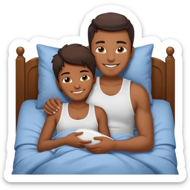 Masculine woman spooning in bed sticker