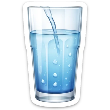 drinking glass with water sticker