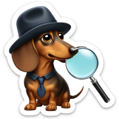 Wiener dog detective sticker