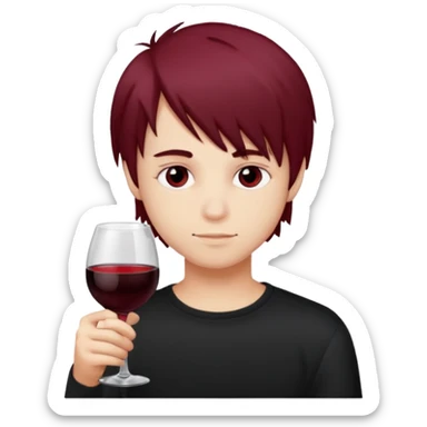 Bebendo vinho  adolescente emo masculino sticker