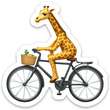 Giraffe riding a bike sticker