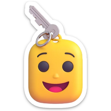 car key, 3D emoji style sticker