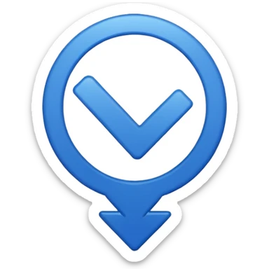 Dark blue checkmark for social media. sticker