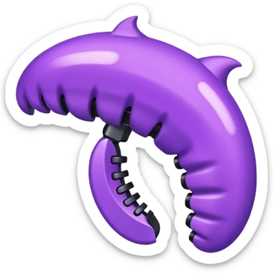 Purple claw clip sticker