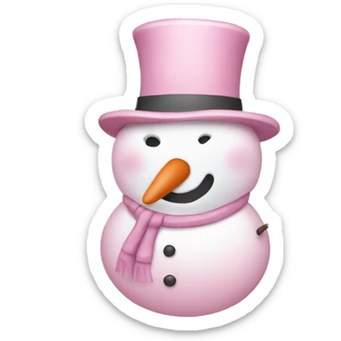Light pink snowman sticker