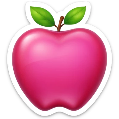 Soft Pink heart apple  sticker