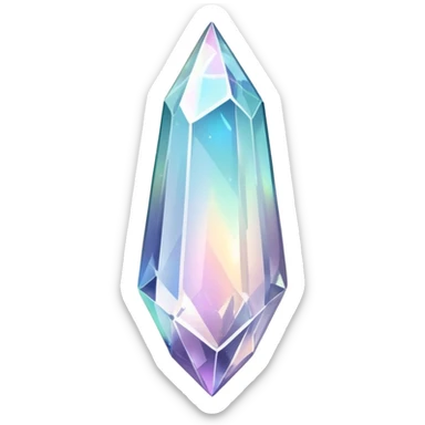 White iridescent nebula crystal shard sticker