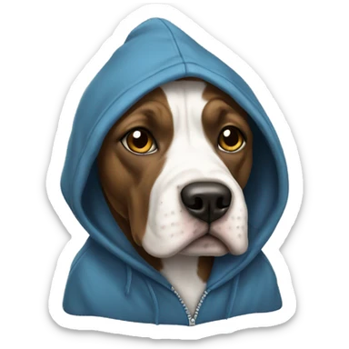 Staffordshire dog wearing hoodie sticker
