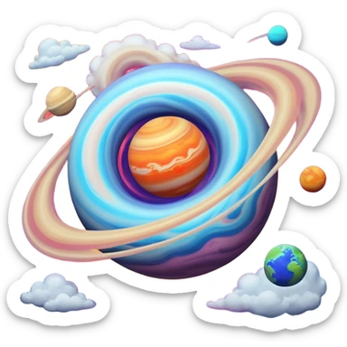 Gas Planet – swirling colorful clouds with no solid ground sticker