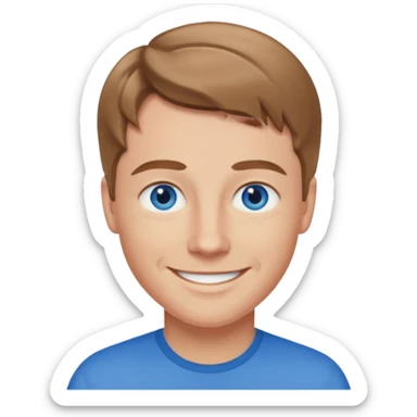 Julian Garner with blue eyes, light brown hair sticker