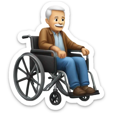 Old man in wheelchair  sticker