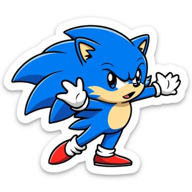 Sonic licking tale sticker