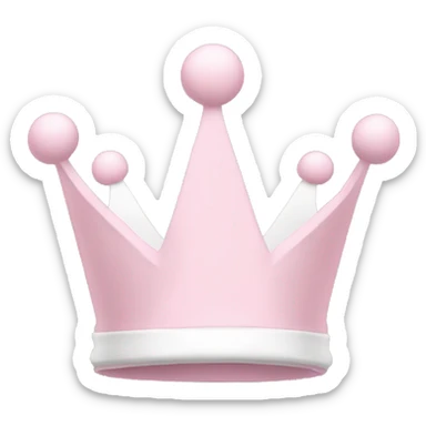 White and pastel pink crown sticker
