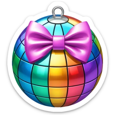 Bow on a disco ball  sticker