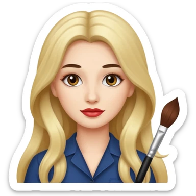 long haired make up artist sticker