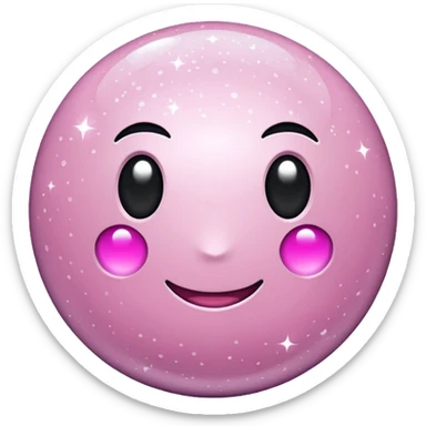 Keep the same characteristics glitter ball, just change the color to light pink. sticker