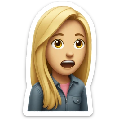 girl yells at man sticker