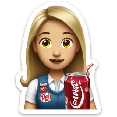 girl drinking dr pepper sticker
