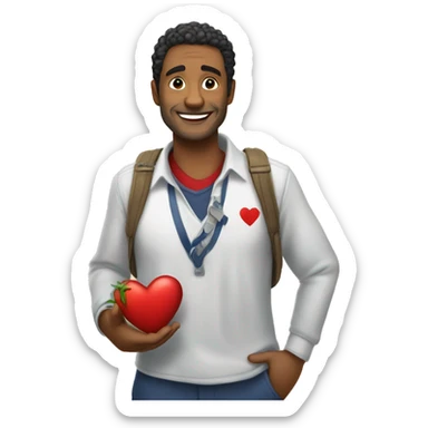 Mariano con corazón en yamas sticker